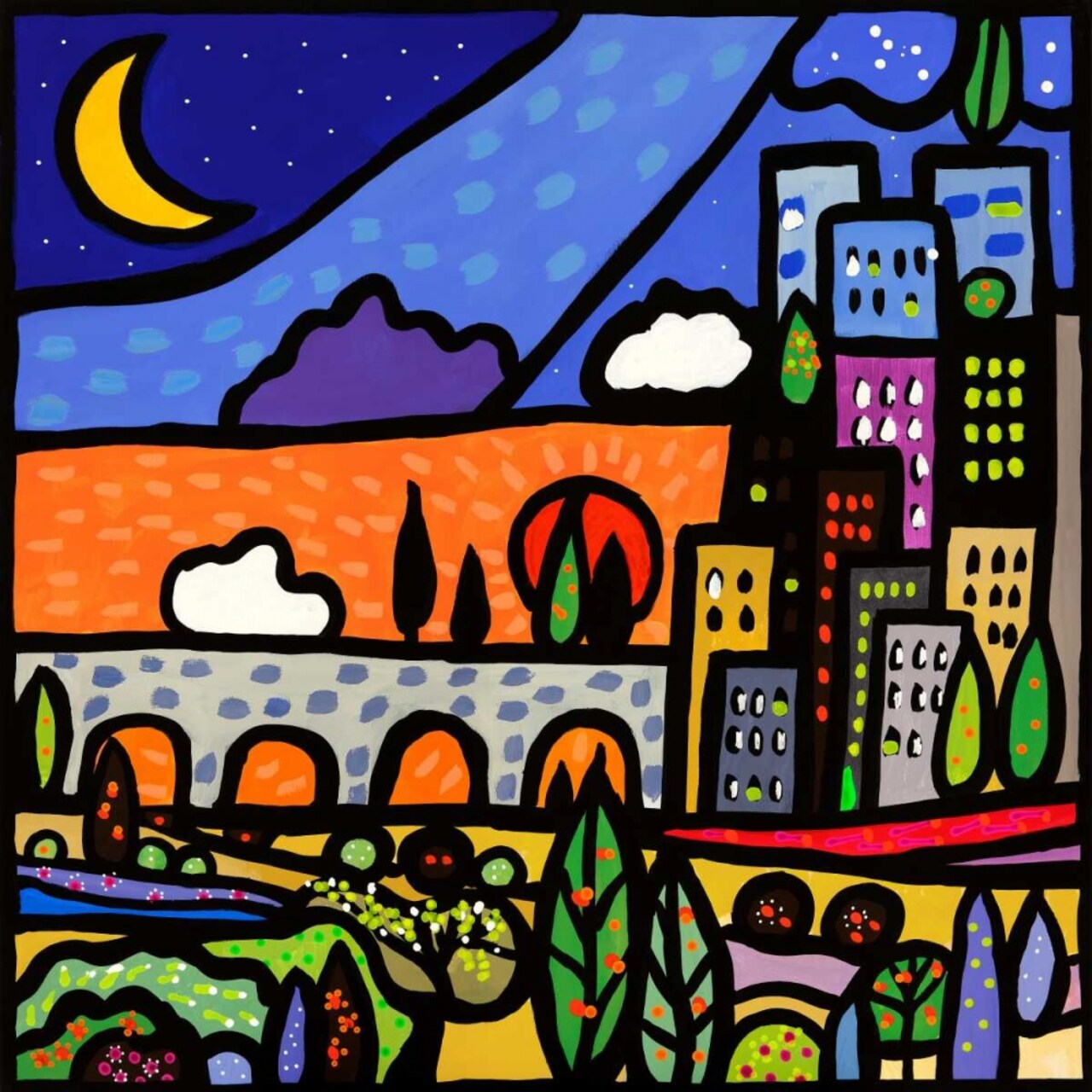 Il ponte della citta Poster Print by Wallas - Item # VARPDX1WA4095